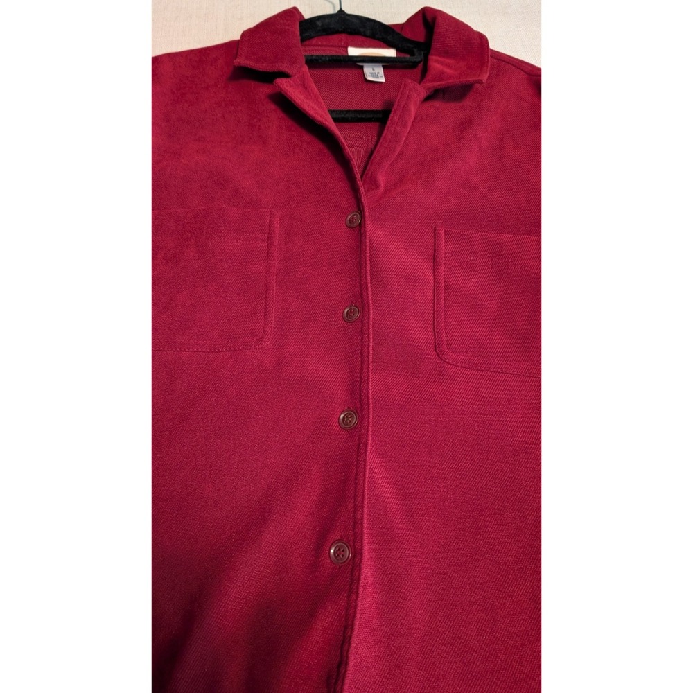Women's Burgundy Talbot's Corderouy Shirt with Double Pockets Size L